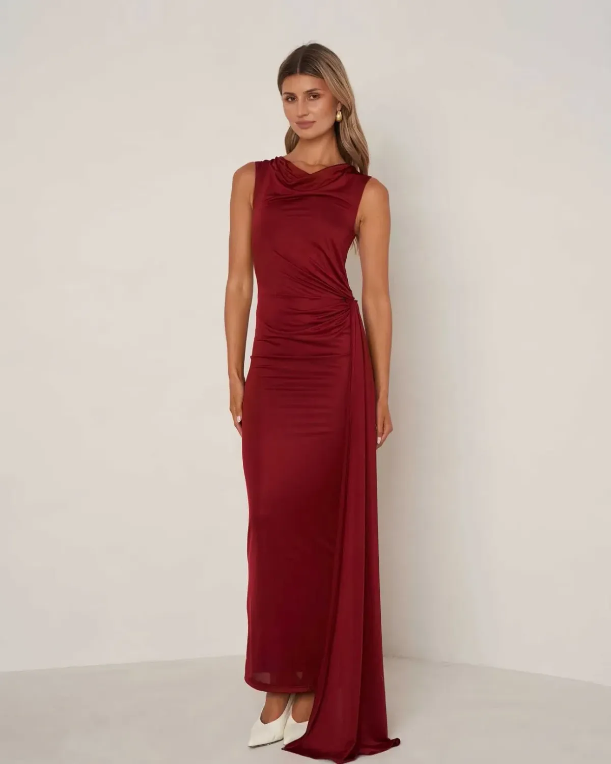 Elle zeitoune natalia wine dress Size AU 10 for rent on The Volte - main image