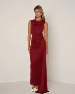 Elle zeitoune natalia wine dress Size AU 10 for rent on The Volte - image 1