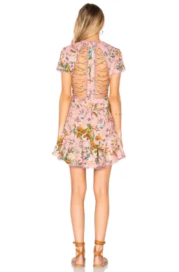 Zimmermann Tropicale Lattice Mini Dress Pink Floral Size 2 / Au 12 for rent on The Volte - image 5