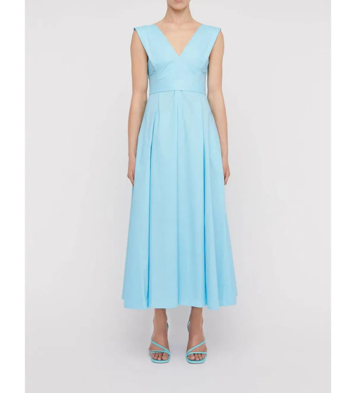 Scanlan Theodore Parachute Panelled Midi Dress in Sky Blue Size S / AU 8 for rent on The Volte - main image