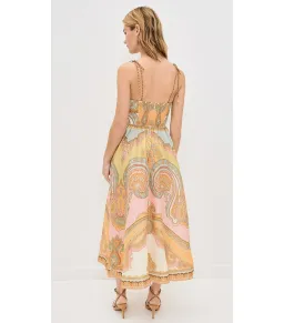 Zimmermann Maxine Picnic Midi Dress Gold Paisley Size 2 / AU 12 for rent on The Volte - image 3