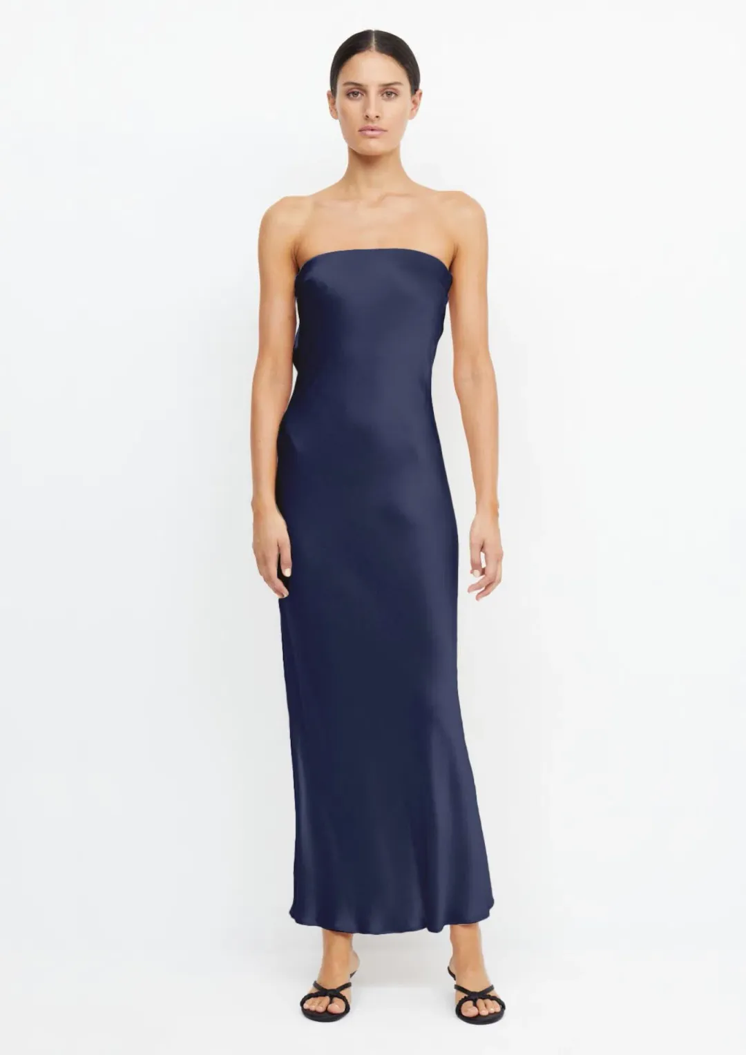 Bec & Bridge Moon Dance Strapless Midi Dress in Ink Size 10 for rent on The Volte - main image