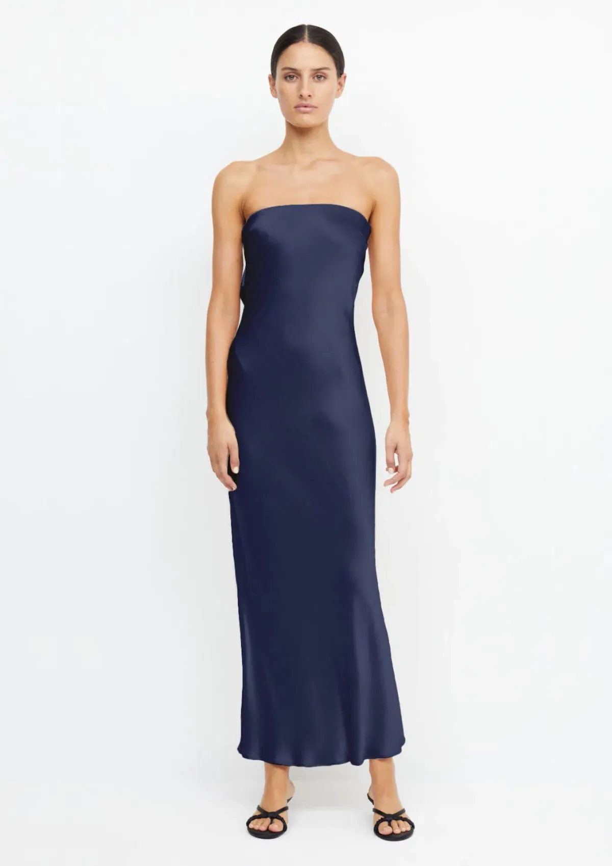 Bec & Bridge Moon Dance Strapless Midi Dress in Ink Size 10 for rent on The Volte - main image