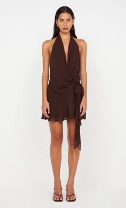 Bec & Bridge Celyse Mini Dress Brown Size AU 8 for rent on The Volte - image 1