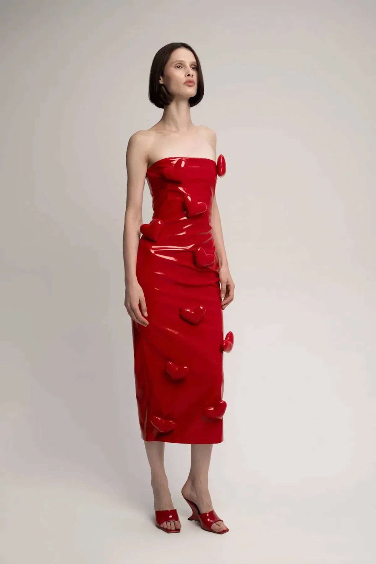 Cult Naked Love Killa Dress in Red Patent Size 8 for rent on The Volte - main image