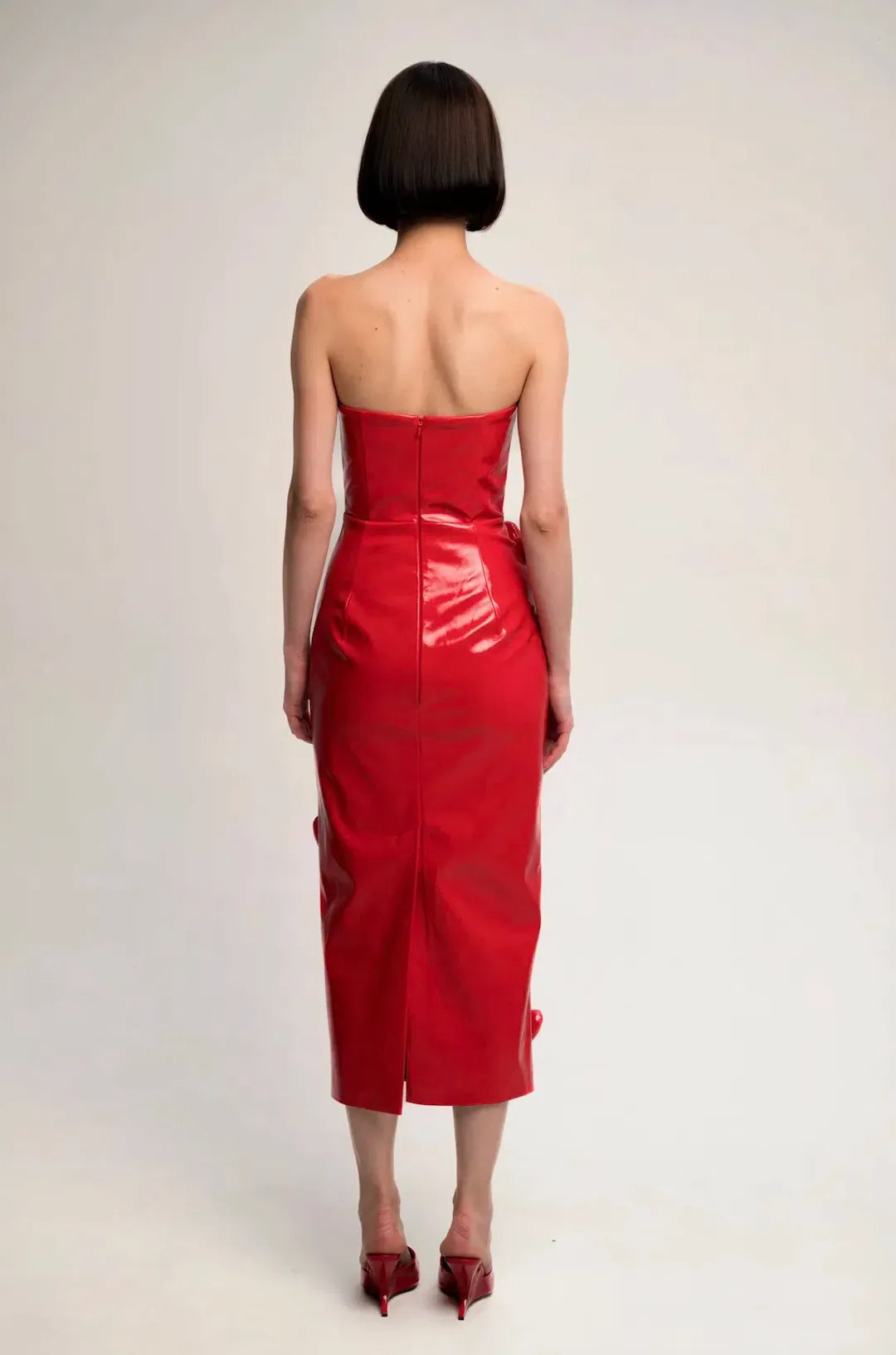 Cult Naked Love Killa Dress in Red Patent Size 8 for rent on The Volte - main image
