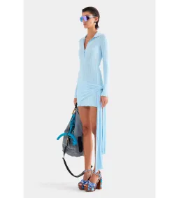 Venroy Collared Knit Mini Dress Powder Blue Size S/AU 8 for rent on The Volte - image 5
