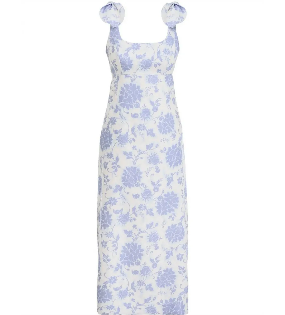Zimmermann The Postcard Tie Shoulder Midi Dress Blue Tonal Floral Size 0 / AU 6 for rent on The Volte - main image