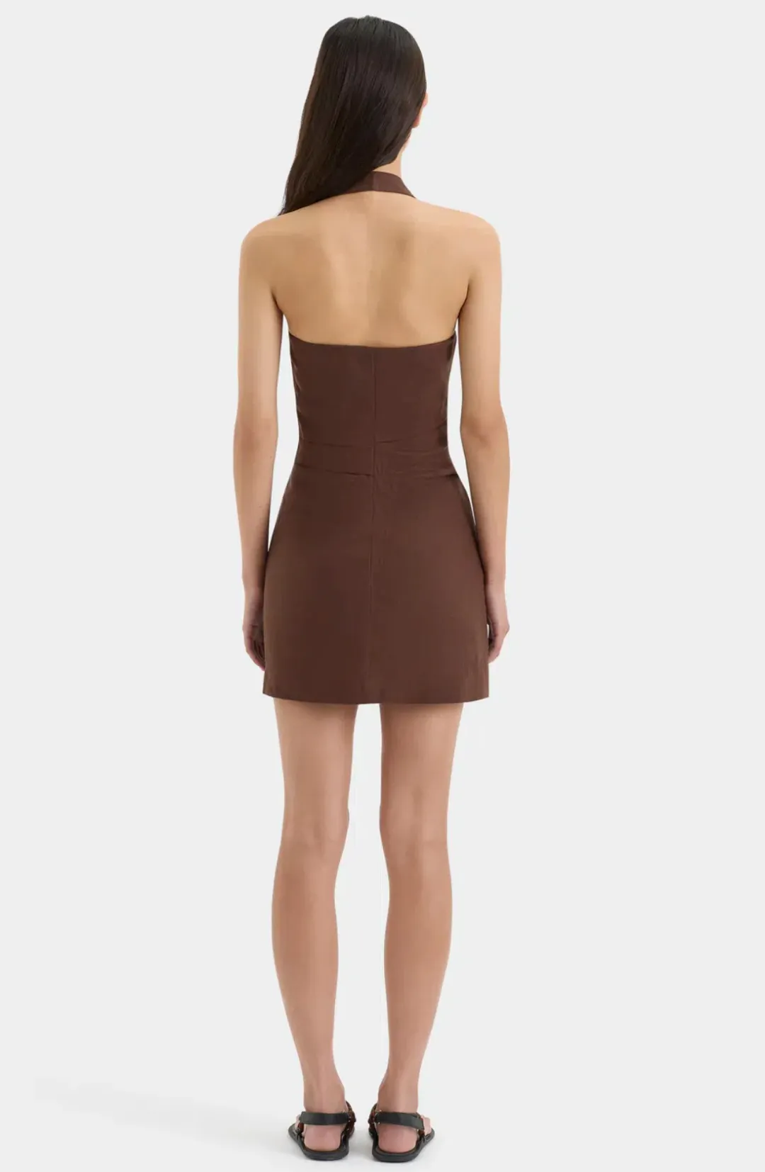 Noemi Halter Mini Dress Brown Size AU 12 for rent on The Volte - main image