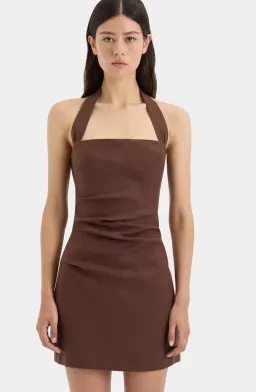 Noemi Halter Mini Dress Brown Size AU 12 for rent on The Volte - image 3