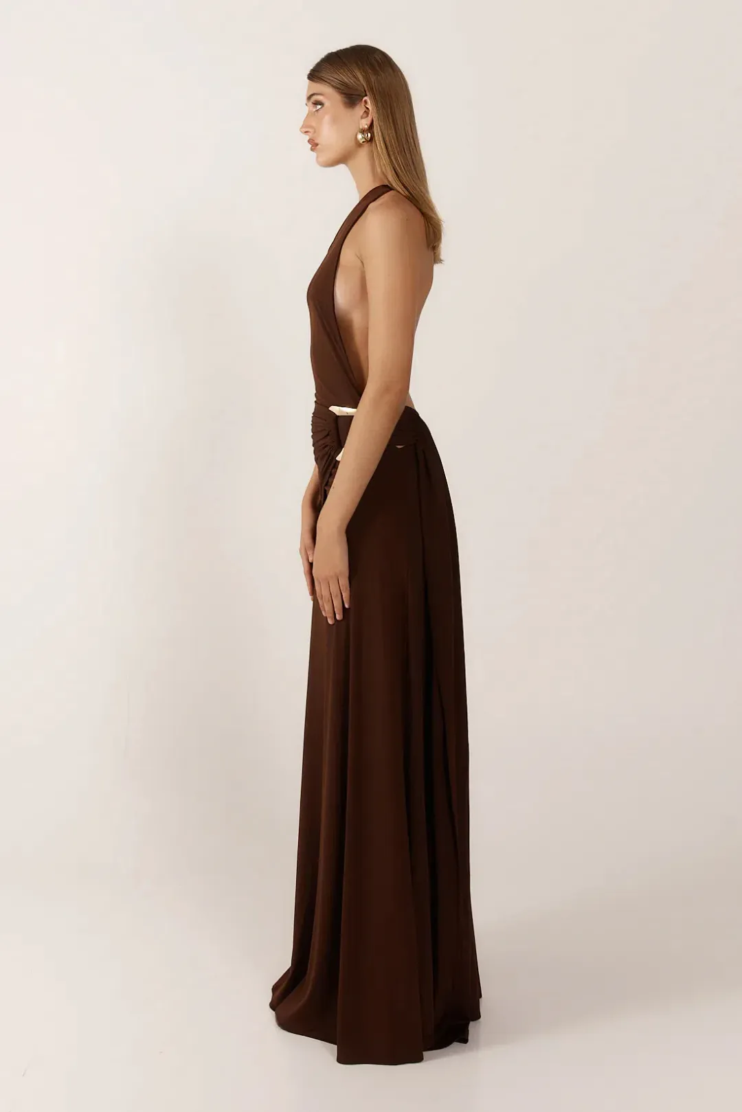 Ance Gria Gaia Gown Brown Size 8  for rent on The Volte - main image