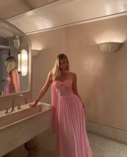 Rahaella Santana Ophelia Dress Maxi Pink Size AU 6 for rent on The Volte - image 2