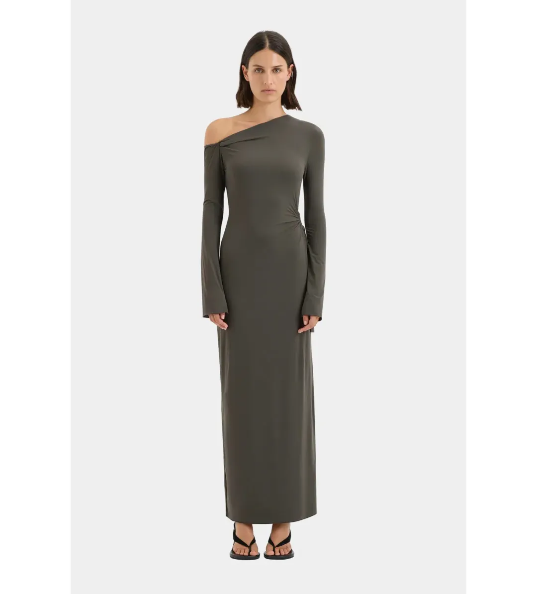 Sir the Label Hana Tie Maxi Dress Charcoal Size 2/AU 10 for rent on The Volte - main image