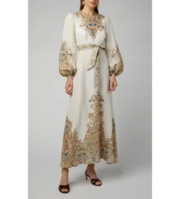 Zimmermann Freja Floral Paisley Dress Ivory Size 0/Au 8  for rent on The Volte - image 1