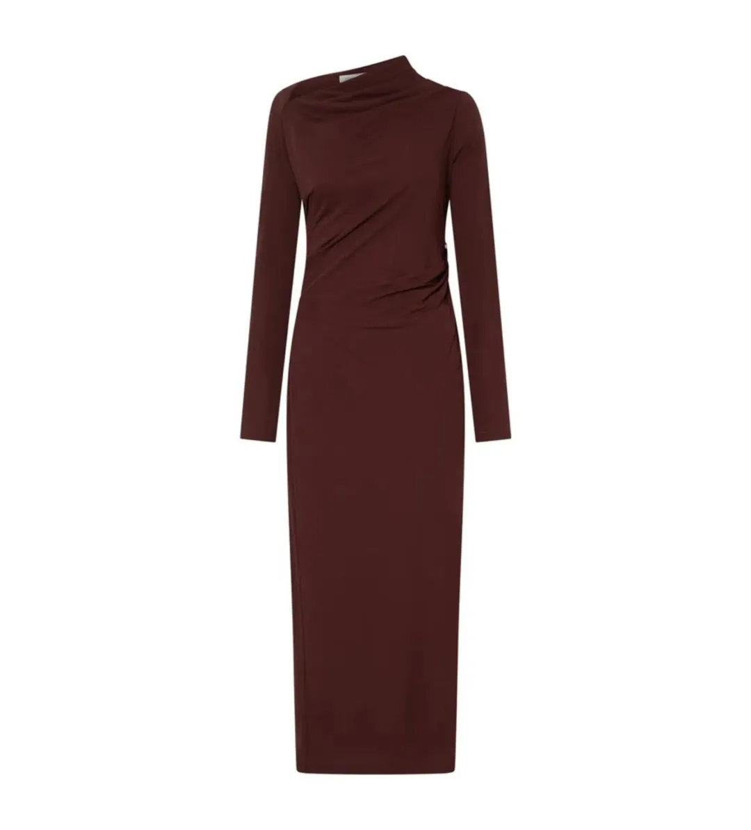 Camilla and Marc Mai Long Sleeve Midi Dress Almandine Burgundy Size AU 10 for rent on The Volte - main image