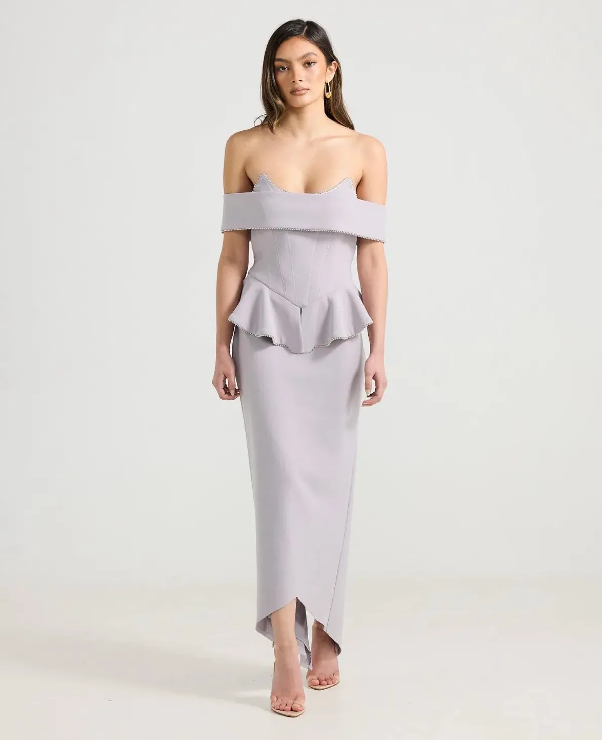 Derma Department Zendaya Gown Grey Mauve Size 16 for rent on The Volte - main image