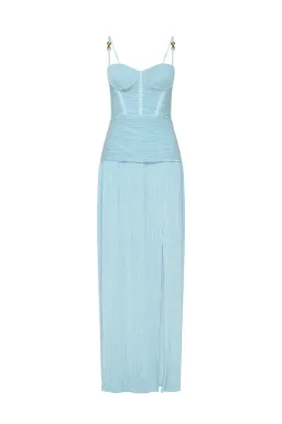 Manning Cartell Double Time Pleat Maxi Dress Aqua Spritz Blue Size 16 for rent on The Volte - image 4