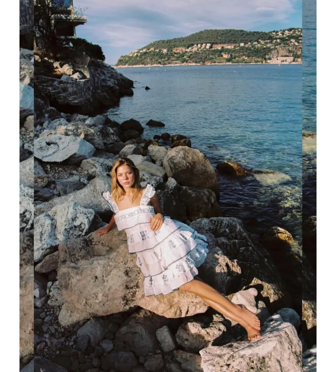 Innika Choo Cross Stitch Layer Mini Dress White Print Size AU 8 for rent on The Volte - main image