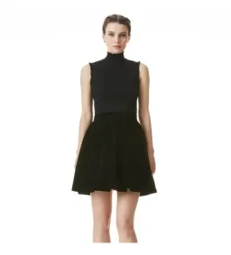 Alice & Olivia Barrett Shirred Crepe and Velvet Mini Dress Size AU 12 for rent on The Volte - image 1