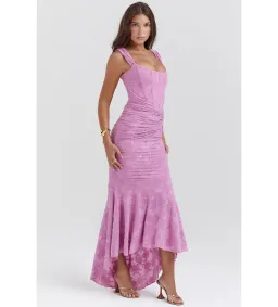 House of CB Cesca Maxi Dress Rose Pink Floral Size 8 for rent on The Volte - image 3