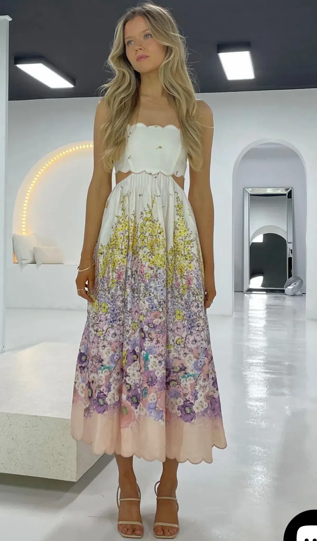 Zimmermann Jude Scallop Midi Dress Size AU 8 for rent on The Volte - main image