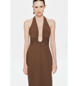 MISHA The Alusia Maxi Dress in Mink Size 8/S for rent on The Volte - image 4
