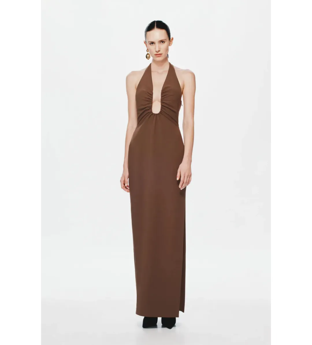 MISHA The Alusia Maxi Dress in Mink Size 8/S for rent on The Volte - main image