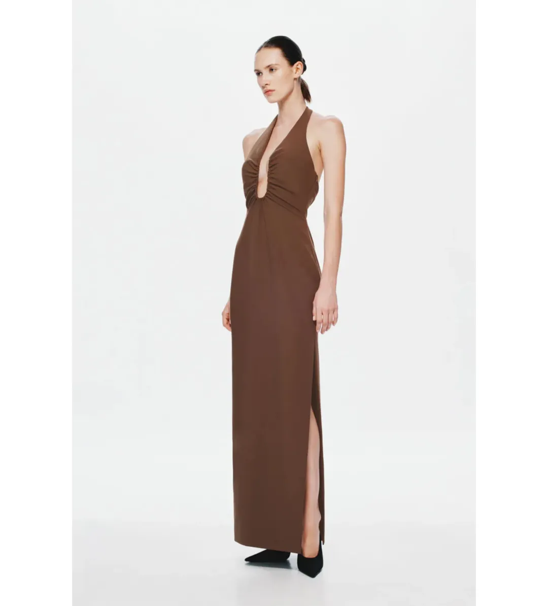 MISHA The Alusia Maxi Dress in Mink Size 8/S for rent on The Volte - main image