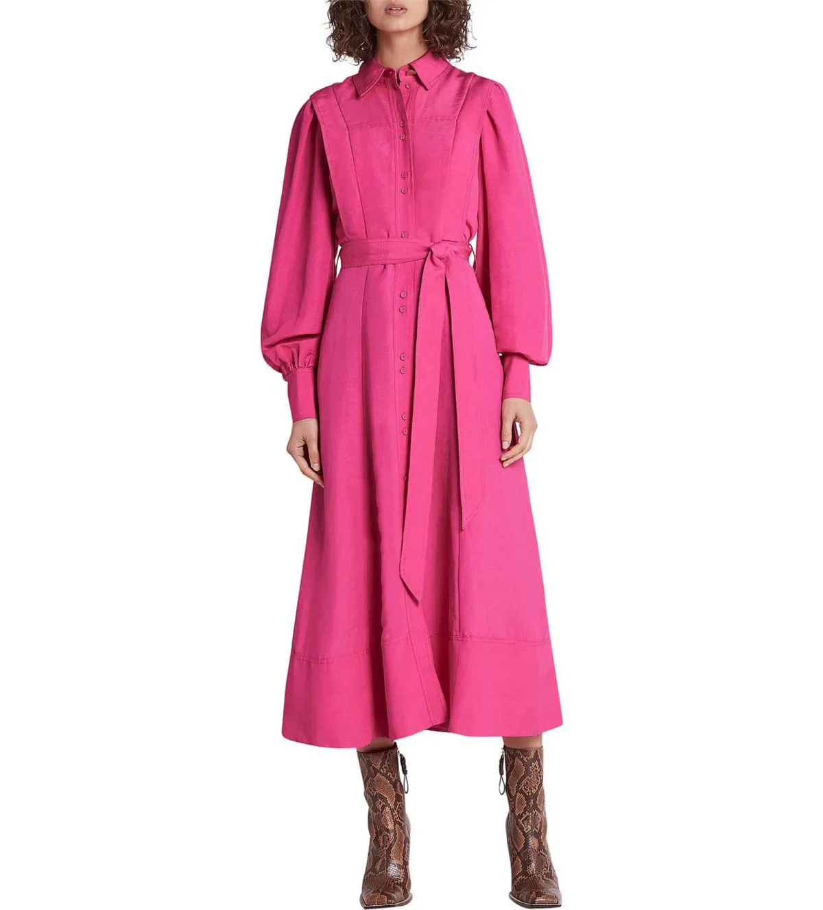 Aje Admiration Midi Shirt Dress Pink Size 14 for rent on The Volte - main image