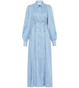 Aje Ephemera Lace-up Shirt Dress Blue Size 8  for rent on The Volte - image 2