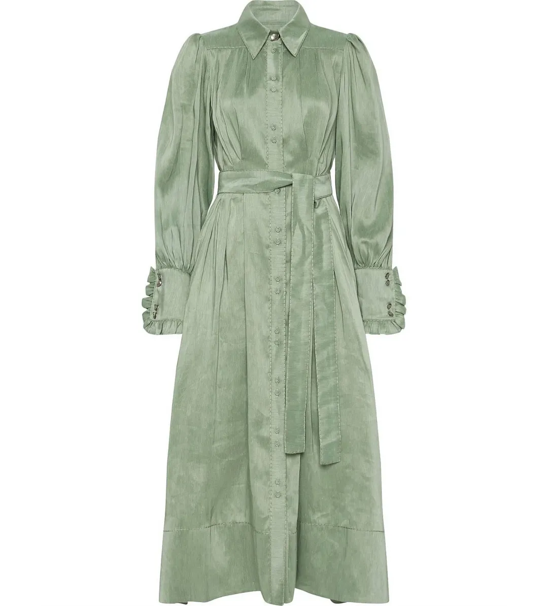 Aje Idealist Shirt Dress Green Size 8  for rent on The Volte - main image