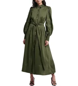 Aje Oxidised Shirt Dress Green Size 8 for rent on The Volte - image 1