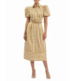 Rebecca Vallance Lucas Shirt Midi Dress Print Size 14  for rent on The Volte - image 1