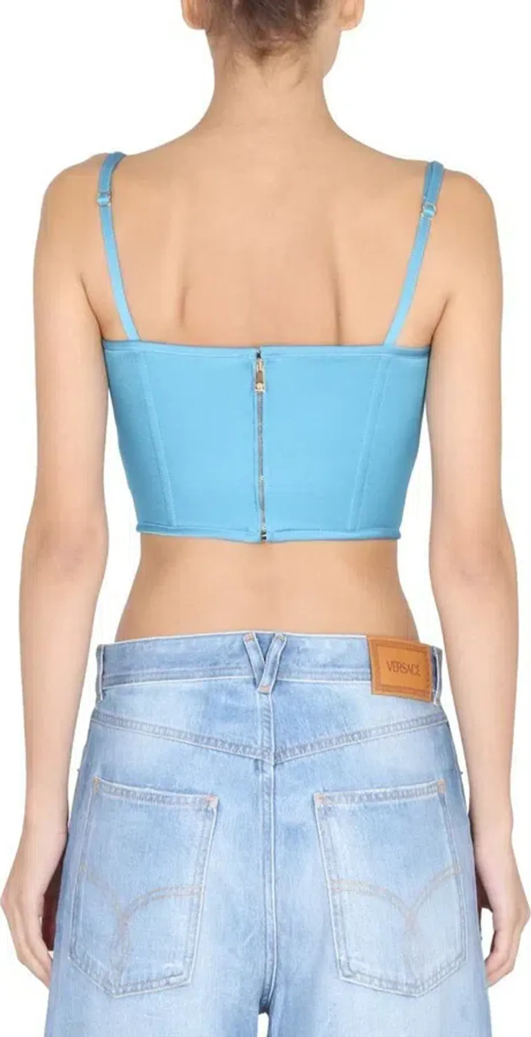 Versace Medusa Corset Top Blue Size AU 10 for rent on The Volte - main image