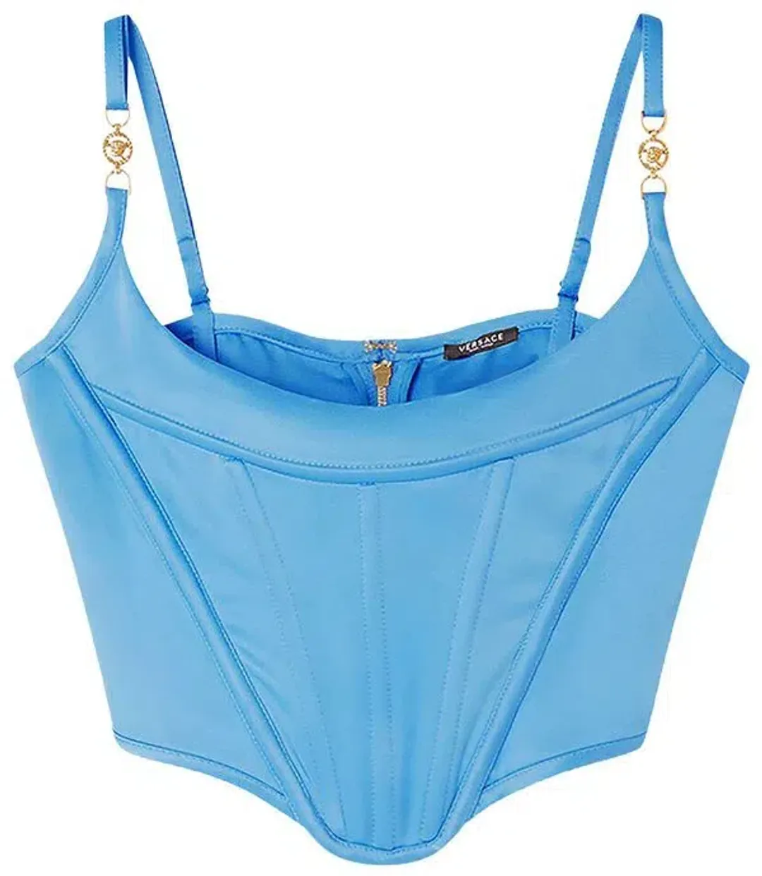 Versace Medusa Corset Top Blue Size AU 10 for rent on The Volte - main image