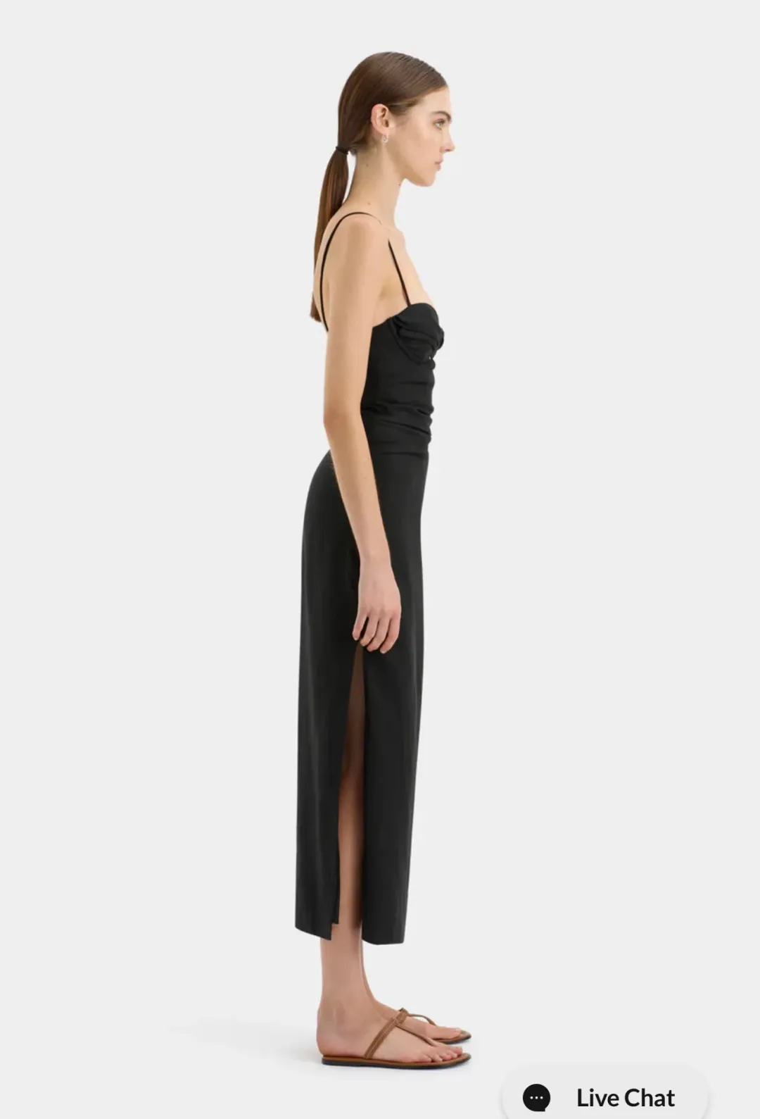 Sir the Label Noemi Balconette Midi Dress in black Size AU 8 for rent on The Volte - main image