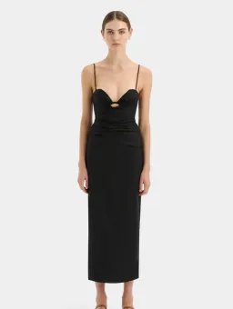 Sir the Label Noemi Balconette Midi Dress in black Size AU 8 for rent on The Volte - image 1