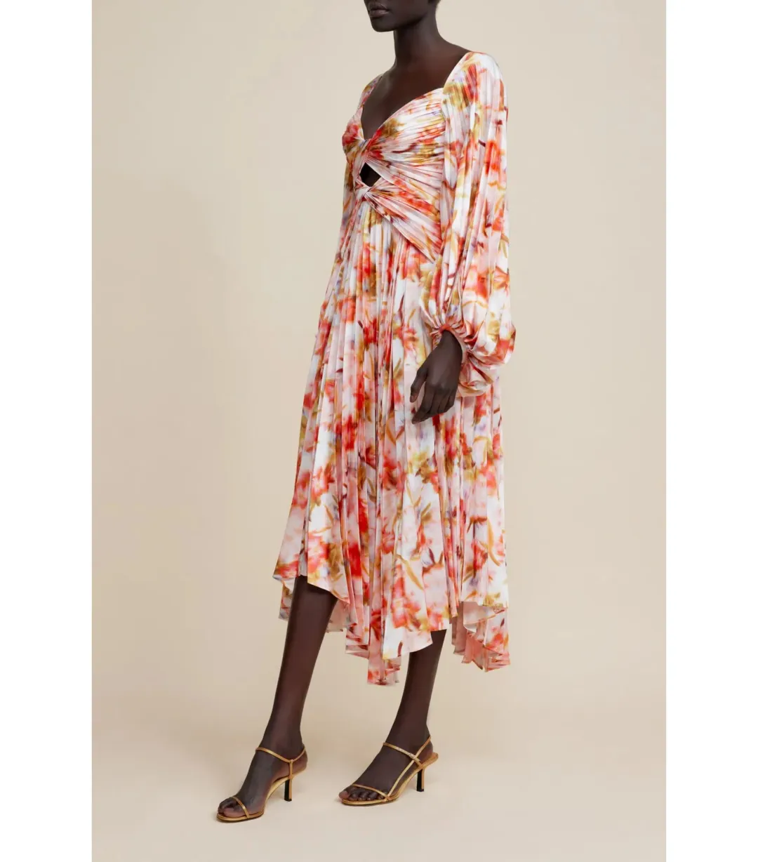 Acler Auroa Midi Dress in Rouge Medley Size AU 8 for rent on The Volte - main image