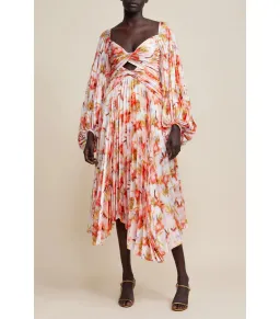 Acler Auroa Midi Dress in Rouge Medley Size AU 8 for rent on The Volte - image 1