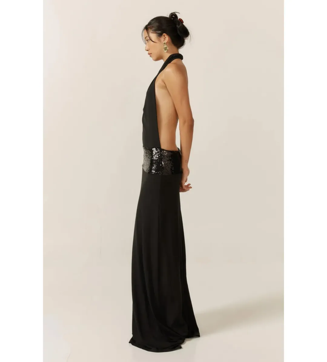 Ance Gria Adele Gown Black Size AU 8 for rent on The Volte - main image