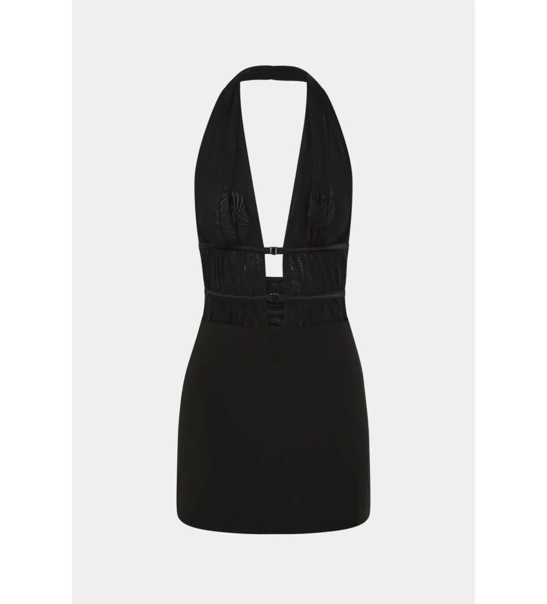 MISHA Celine Twill Mini Dress in Black Size 6/XS for rent on The Volte - main image