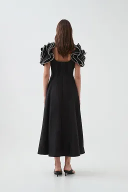 Aje Twyla Midi Dress Black Size 14 for rent on The Volte - image 3