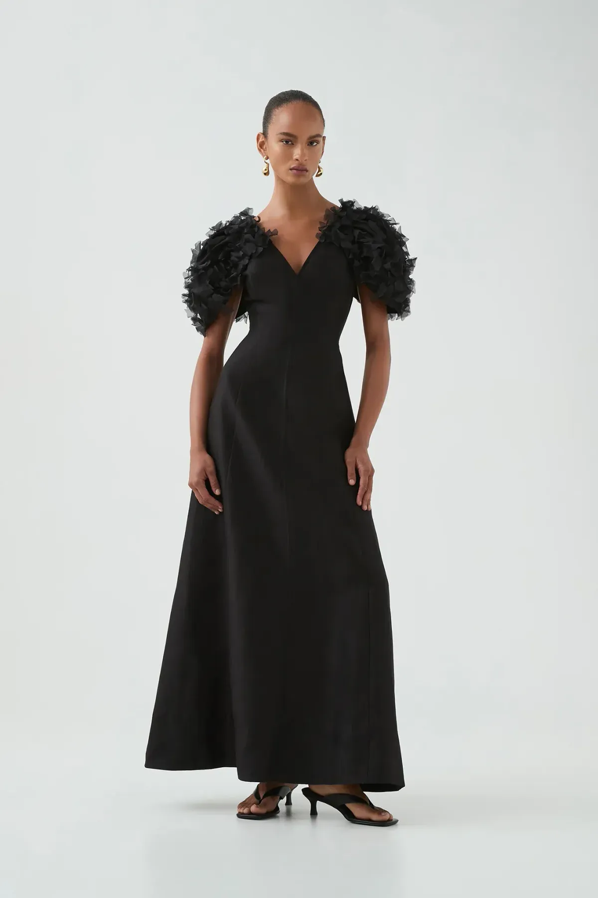 Aje Muse Maxi Dress Black  Size 16 for rent on The Volte - main image