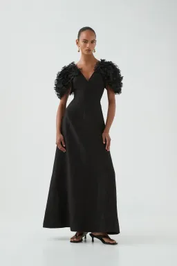 Aje Muse Maxi Dress Black  Size 16 for rent on The Volte - image 1