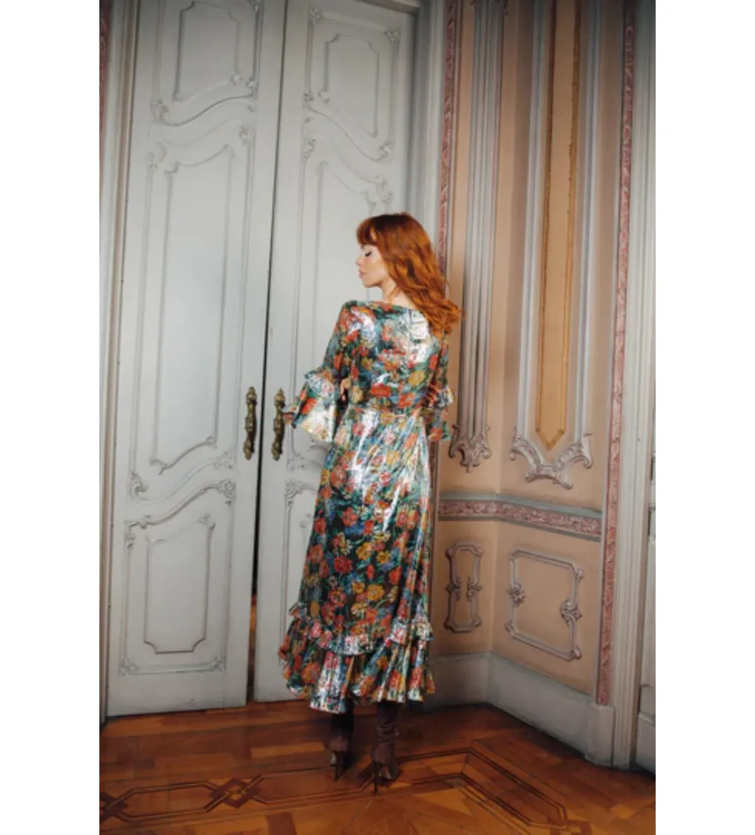Queens Of Archive Ginger Dress in Multi Floral Size Small / AU 10 for rent on The Volte - main image