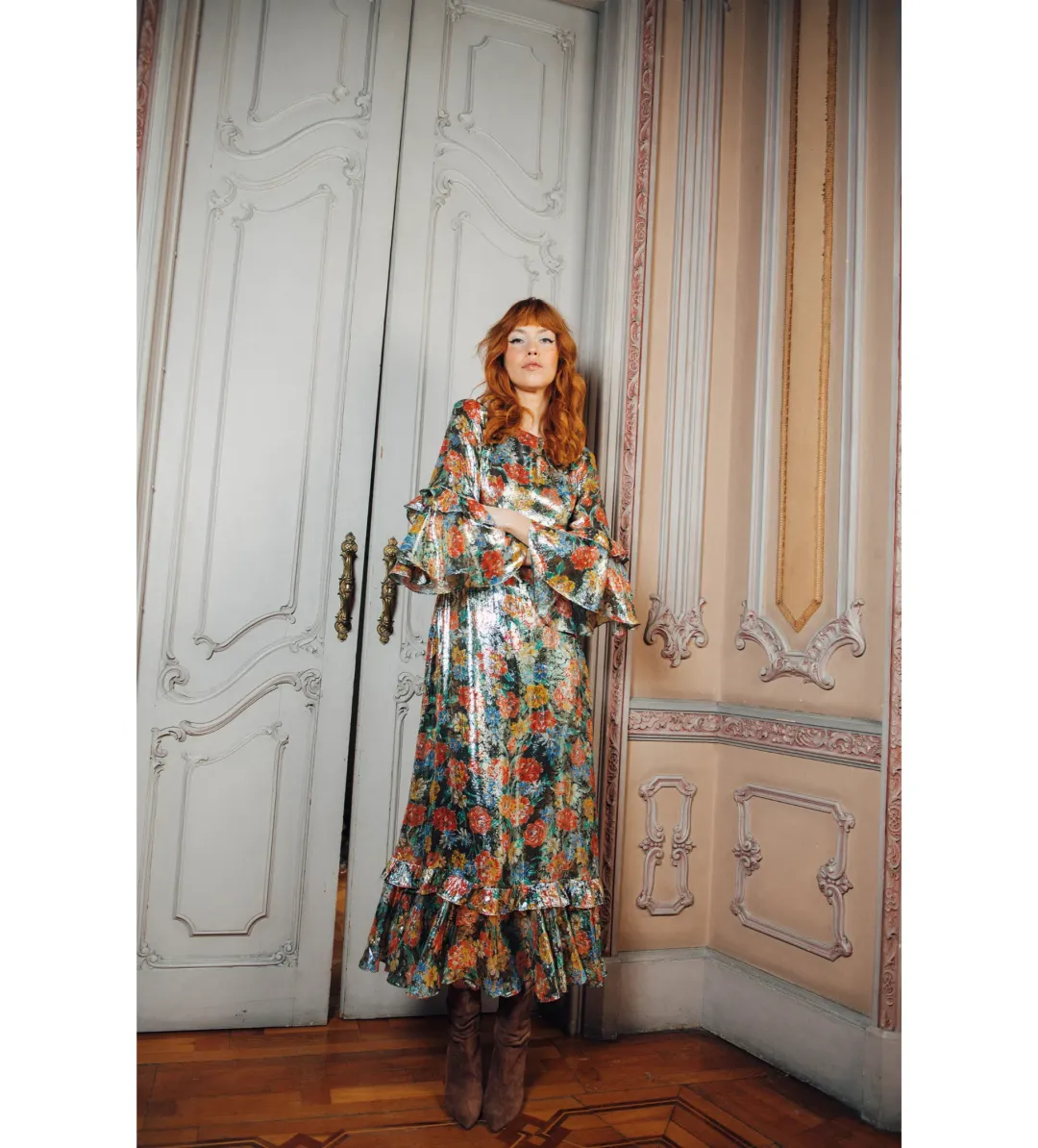 Queens Of Archive Ginger Dress in Multi Floral Size Small / AU 10 for rent on The Volte - main image