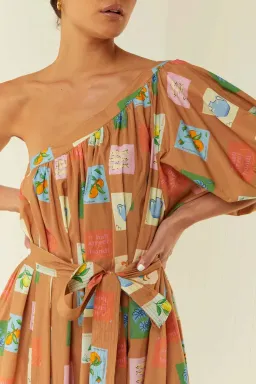 Palm Noosa Lotus Maxi Dress in Brown Print Size 12  for rent on The Volte - image 4