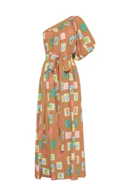 Palm Noosa Lotus Maxi Dress in Brown Print Size 12  for rent on The Volte - image 6