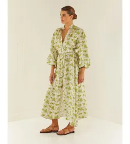 Palm Noosa Noddy Belted Shirt Dress in Green Palms Size 10 for rent on The Volte - image 2