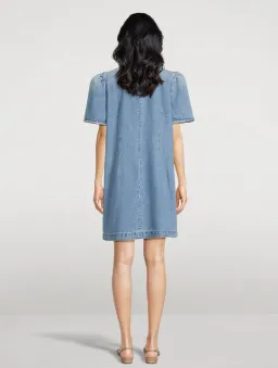 Zimmermann Crush Embellished Denim Mini Dress Blue Moon Size 0 / AU 8 for rent on The Volte - image 3